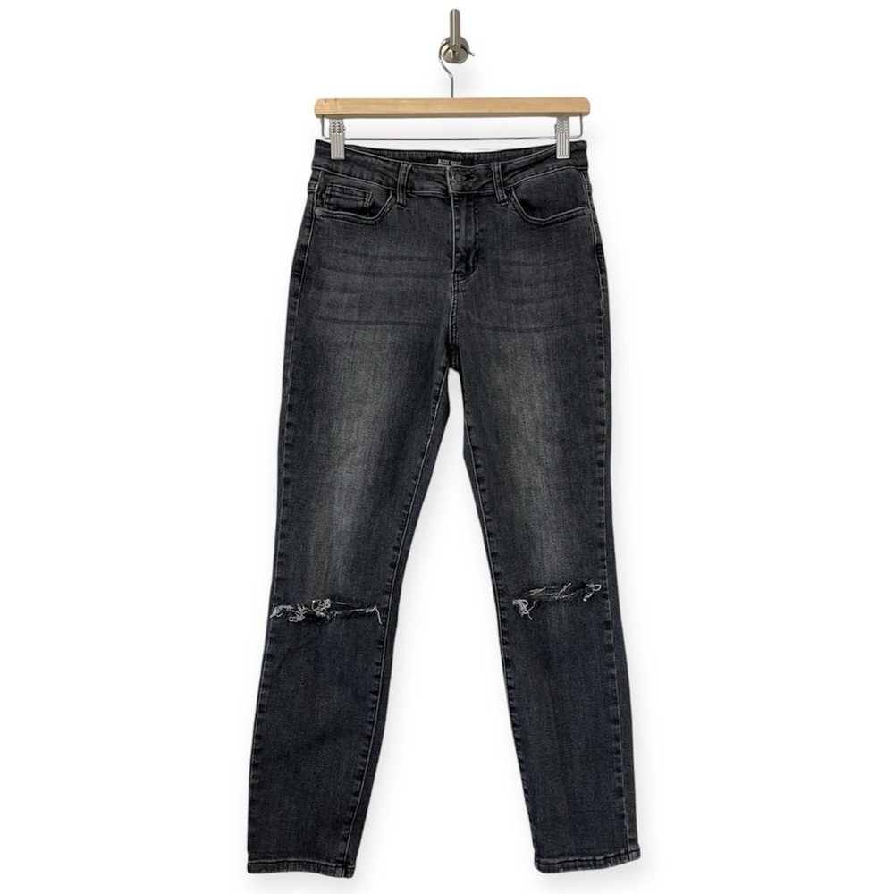 Judy Blue Gray Boyfriend Fit Distressed Jeans Size 7 28
